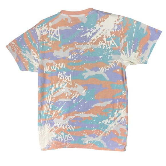 RED APE T-Shirt Adults L Graffiti-Style Paint Splatter Graphic Sequin Bling - Picture 2 of 11